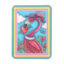 PINK FLAMINGO VALENTIJN HEARTS, LIVE BIRD WHIMSY