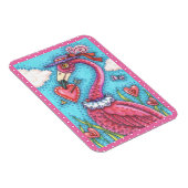PINK FLAMINGO VALENTIJN HEARTS, LIVE BIRD WHIMSY MAGNEET (Rechterzijde)