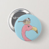 Pink Flamingo vindt zijn kudde Button (Voorkant /achterkant)
