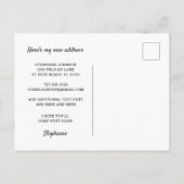 Pink Flamingo Waterverf Clouds Ik ben verhuisd naa Aankondigingskaart (Achterkant)