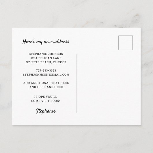 Pink Flamingo Waterverf Clouds Ik ben verhuisd naa Aankondigingskaart