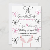 Pink Flamingo wedding Mr and Mrs  Kaart (Voorkant)