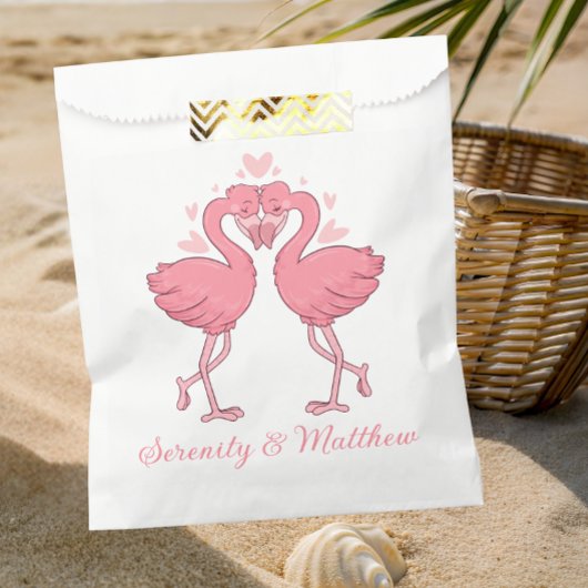 Pink Flamingo Wedding Tropical Hawaiian Luau Beach Bedankzakje