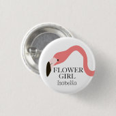 Pink Flamingo Whimsy Bloemenmeisje Ronde Button 3,2 Cm (Voorkant /achterkant)