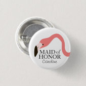 Pink Flamingo Whimsy Maid of Honor Ronde Button 3,2 Cm (Voorkant /achterkant)