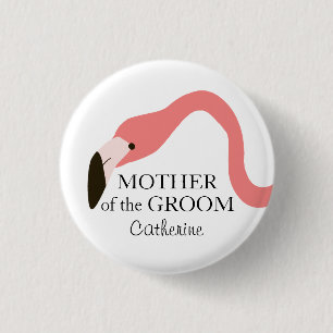 Pink Flamingo Whimsy Moeder van de bruidegom Ronde Button 3,2 Cm