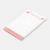 Pink Flamingo White Damasks Background Post-it® Notes (Schuin)
