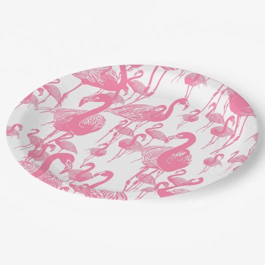 Pink Flamingos  1950's Retro Picnic Party Papieren Bordje (Gekanteld)