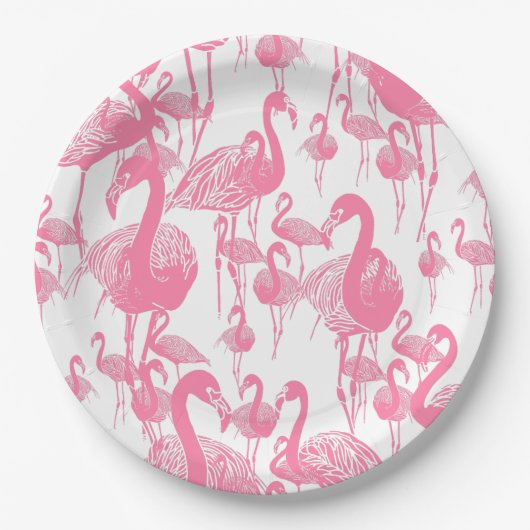 Pink Flamingos 1950's Retro Picnic Party Papieren Bordje (Voorkant)
