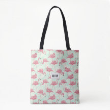 Pink Flamingos aangepaste monogram zakken