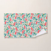Pink Flamingos and Tropical Flowers Pattern Bad Handdoek (Handdoek)
