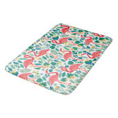 Pink Flamingos and Tropical Flowers Pattern Badmat (Gekanteld)