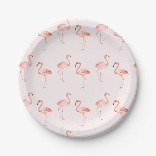Pink Flamingos Baby shower Papieren Bordje (Voorkant)