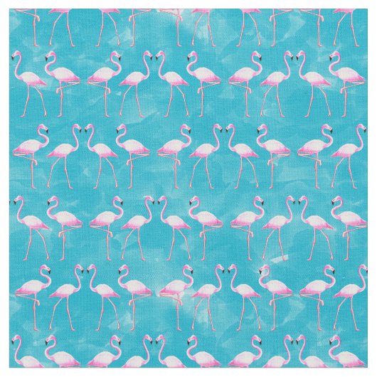 Pink Flamingos Beach Summer Stof (Close Up)