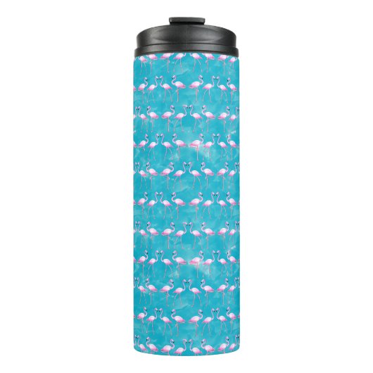 Pink Flamingos Beach Summer Thermosbeker (Voorkant)