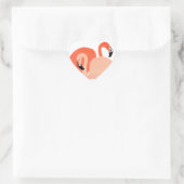 Pink Flamingos Beach Wedding Hart Sticker (Tas)