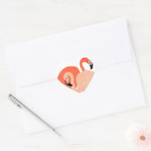 Pink Flamingos Beach Wedding Hart Sticker (Envelop)