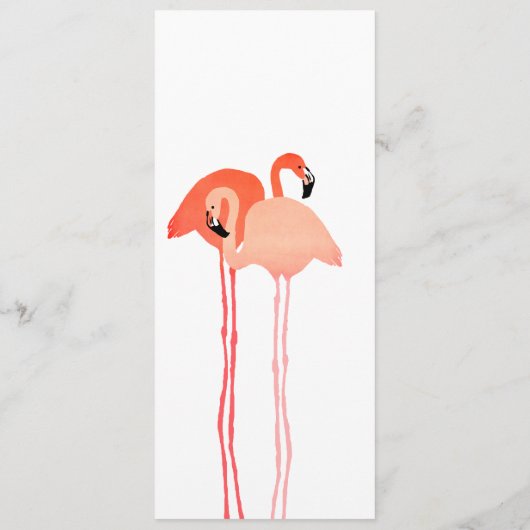 Pink Flamingos Beach Wedding Menu (Achterkant)