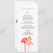 Pink Flamingos Beach Wedding Menu (Voorkant / Achterkant)