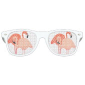 Pink Flamingos Beach Wedding Retro Zonnebril (Voorkant)