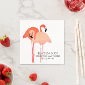Pink Flamingos Beach Wedding Servetten (Insitu)