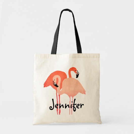 Pink Flamingos Beach Wedding Tote Bag (Voorkant)