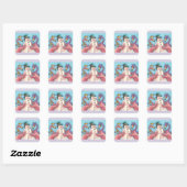 PINK FLAMINGOS BOUWENDE SNOWMAN-KERST STICKERS (Vel)