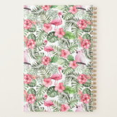 Pink Flamingos Cockatiels Palms Script Naam 2021 Planner (Achterkant)