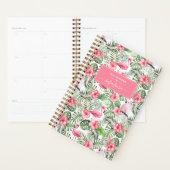 Pink Flamingos Cockatiels Palms Script Naam 2021 Planner (Display)