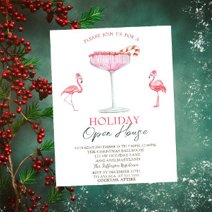 Pink Flamingo's Cocktail Kerst Open Huis Kaart