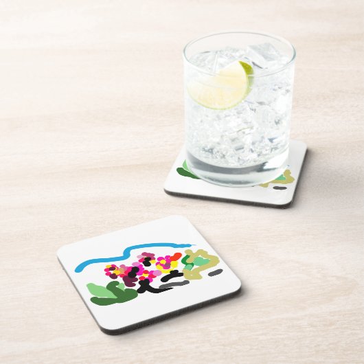 Pink flamingos  dance joy bier onderzetter (Rechterzijde)