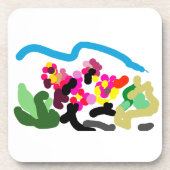 Pink flamingos  dance joy bier onderzetter (Voorkant)