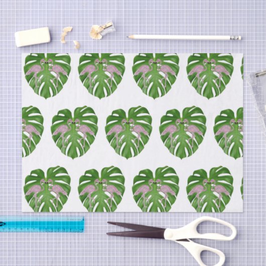Pink Flamingos Flamingo Monstera Tissuepapier (Craft)