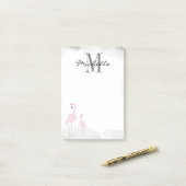 Pink Flamingos gepersonaliseerde Post-it Notes (Op bureau)