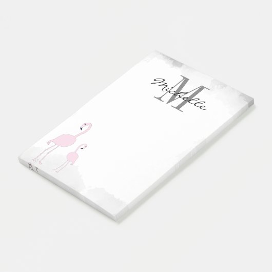 Pink Flamingos gepersonaliseerde Post-it Notes (Schuin)