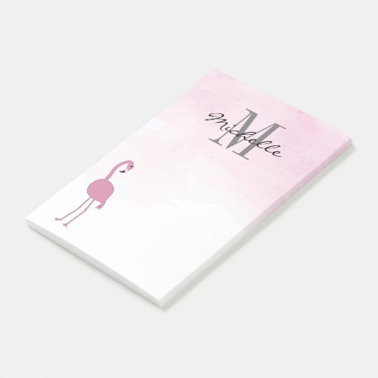 Pink Flamingos gepersonaliseerde Post-it Notes (Schuin)