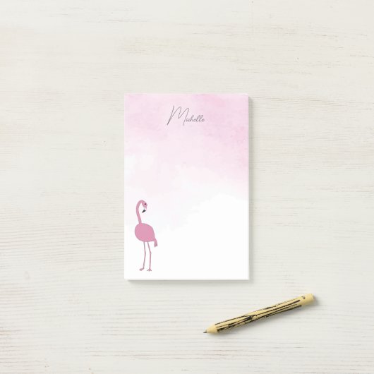 Pink Flamingos gepersonaliseerde Post-it Notes (Op bureau)