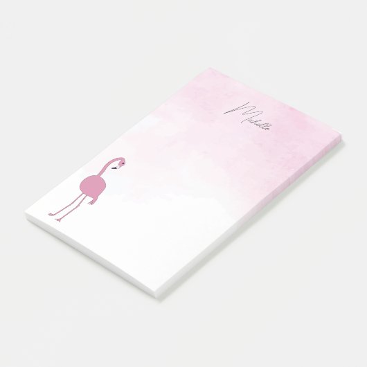 Pink Flamingos gepersonaliseerde Post-it Notes (Schuin)