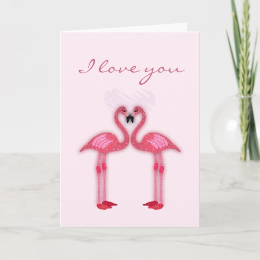 pink flamingos in love papershop kaart (Voorkant)