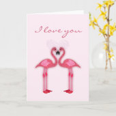 pink flamingos in love papershop kaart (Gele Bloem)