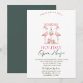 Pink Flamingo's Kerst Open Huis Kaart (Voorkant / Achterkant)