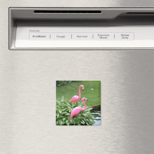 PINK FLAMINGOS magnet (vierkant) (Insitu (Vaatwasser))