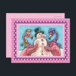 PINK FLAMINGOS MAKEN SNOWMAN, FUNNY CHRISTMAS BIRD FEESTDAGENKAART<br><div class="desc">GEKKE VLAMINGOS DIE PINK SNOWMAN MAKEN. ZEKER OM TE PASSEN. HUMAAL HOLIDAY BRIEFKAART *Aanpassen ... .Zoek overeenkomende items Susan Brack-Design</div>