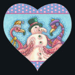 PINK FLAMINGOS MAKEN SNOWMAN, FUNNY CHRISTMAS BIRD HART STICKER<br><div class="desc">GEKKE VLAMINGOS DIE PINK SNOWMAN MAKEN. ZEKER OM TE PASSEN. HOLIDAY-STICKERS *Aanpassen ... .Zoek overeenkomende items Susan Brack-Design</div>