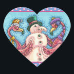 PINK FLAMINGOS MAKEN SNOWMAN, FUNNY CHRISTMAS BIRD HART STICKER<br><div class="desc">GEKKE VLAMINGOS DIE PINK SNOWMAN MAKEN. ZEKER OM TE PASSEN. HOLIDAY-STICKERS *Aanpassen ... .Zoek overeenkomende items Susan Brack-Design</div>