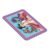 PINK FLAMINGOS MAKEN SNOWMAN, FUNNY CHRISTMAS BIRD MAGNEET (Rechterzijde)