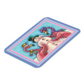 PINK FLAMINGOS MAKEN SNOWMAN, FUNNY CHRISTMAS BIRD MAGNEET (Linkerzijde)