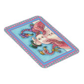 PINK FLAMINGOS MAKEN SNOWMAN, FUNNY CHRISTMAS BIRD MAGNEET (Rechterzijde)