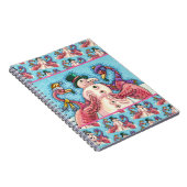 PINK FLAMINGOS MAKEN SNOWMAN, FUNNY CHRISTMAS BIRD NOTITIEBOEK (Rechterzijde)