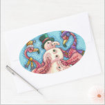 PINK FLAMINGOS MAKEN SNOWMAN, FUNNY CHRISTMAS BIRD OVALE STICKER<br><div class="desc">GEKKE VLAMINGOS DIE PINK SNOWMAN MAKEN. ZEKER OM TE PASSEN. HOLIDAY-STICKERS *Aanpassen ... .Zoek overeenkomende items Susan Brack-Design</div>